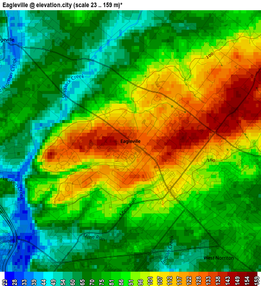 Eagleville elevation map