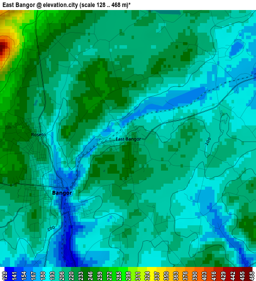 East Bangor elevation map