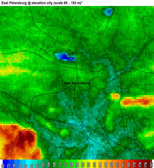 East Petersburg elevation map