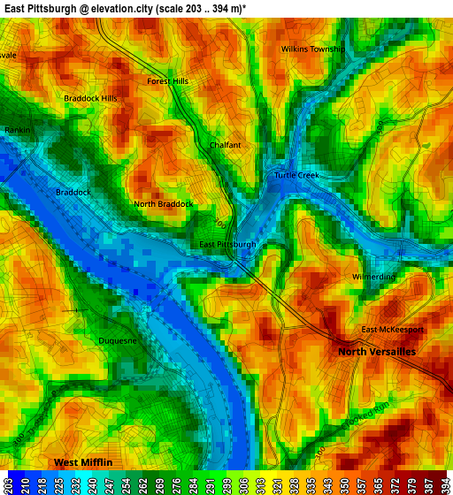 East Pittsburgh elevation map