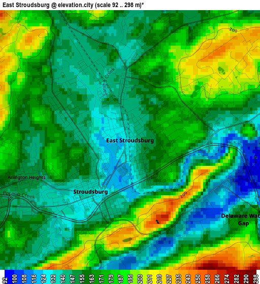 East Stroudsburg elevation map