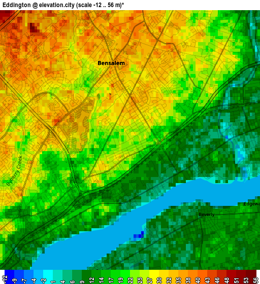 Eddington elevation map