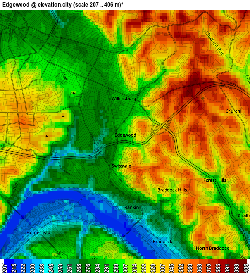 Edgewood elevation map