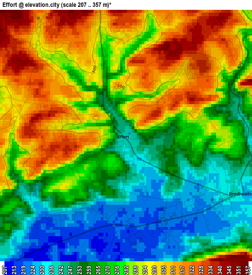 Effort elevation map