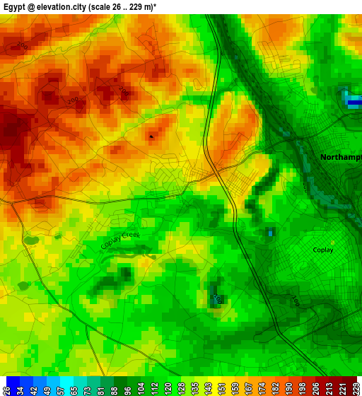 Egypt elevation map