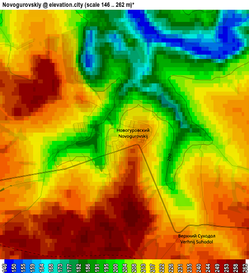 Novogurovskiy elevation map