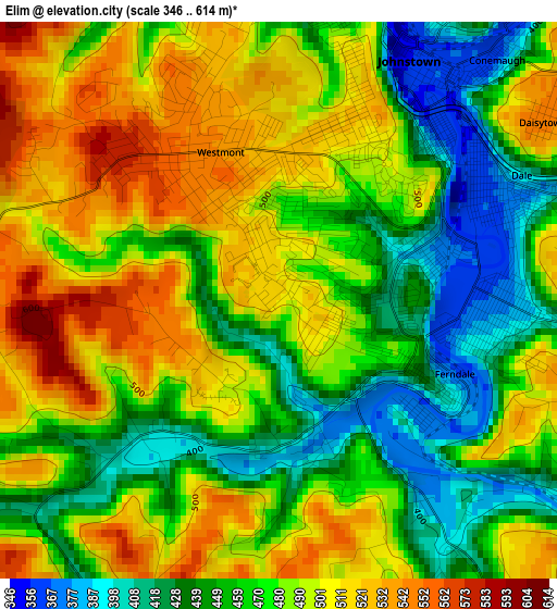 Elim elevation map