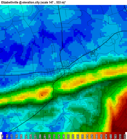 Elizabethville elevation map