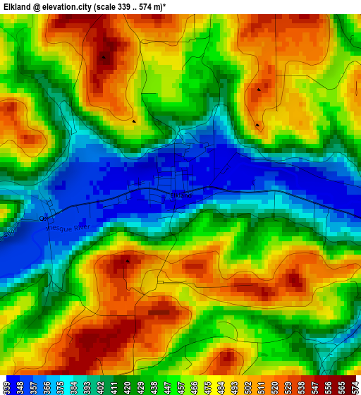 Elkland elevation map