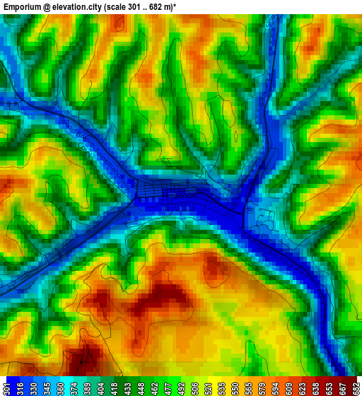 Emporium elevation map