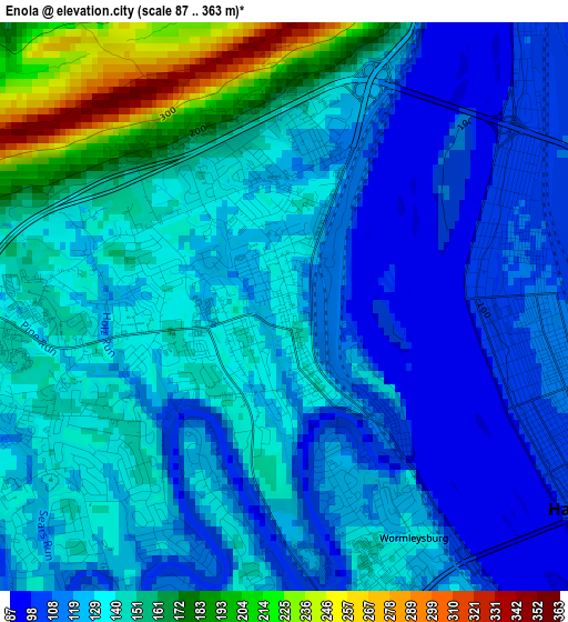 Enola elevation map