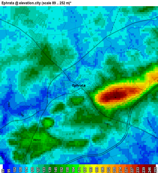 Ephrata elevation map