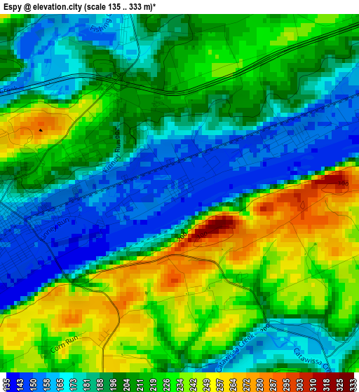 Espy elevation map