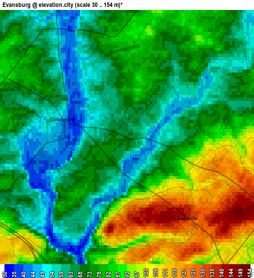 Evansburg elevation map