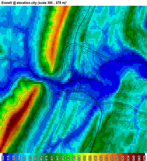 Everett elevation map