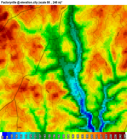 Factoryville elevation map