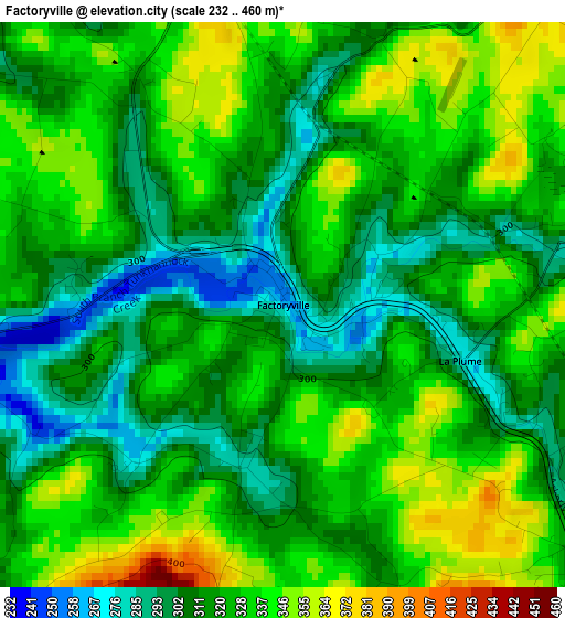 Factoryville elevation map