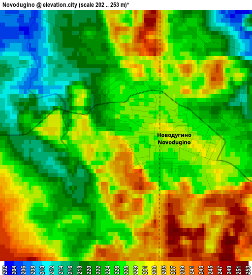 Novodugino elevation map