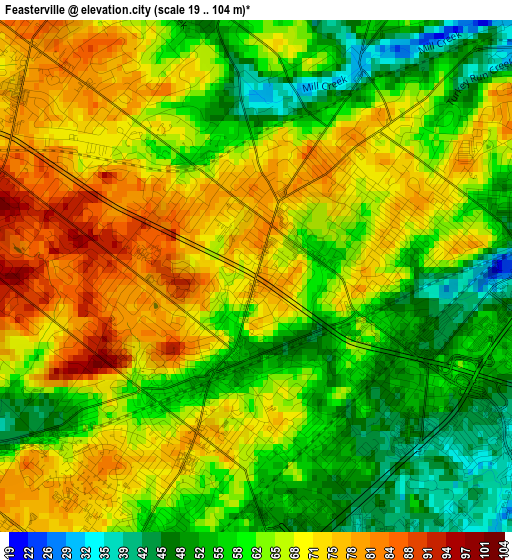 Feasterville elevation map