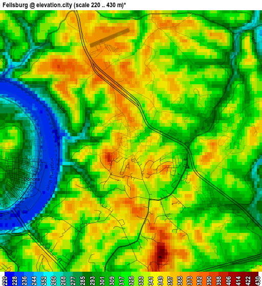 Fellsburg elevation map