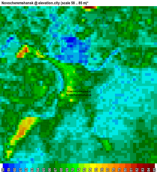 Novocheremshansk elevation map