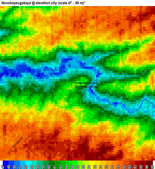 Novobeysugskaya elevation map