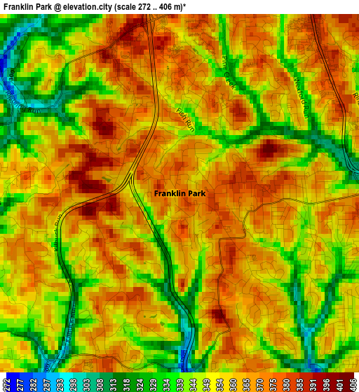 Franklin Park elevation map