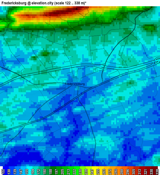 Fredericksburg elevation map