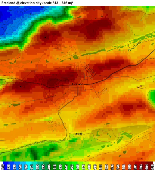 Freeland elevation map