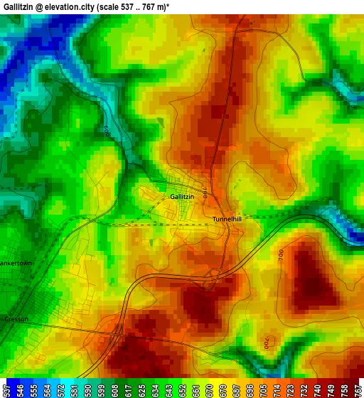 Gallitzin elevation map