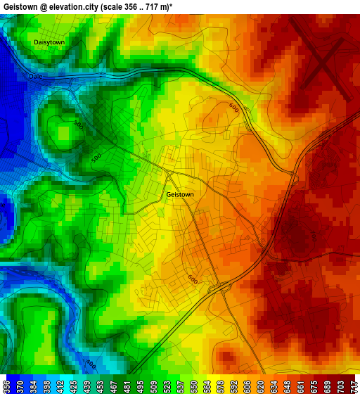 Geistown elevation map