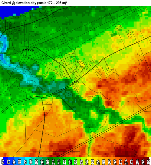 Girard elevation map