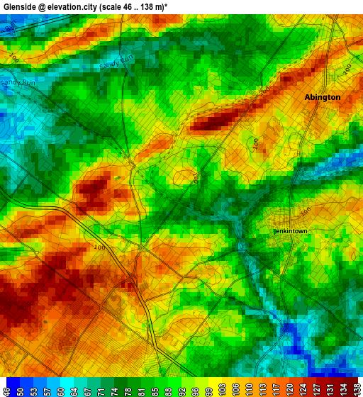 Glenside elevation map