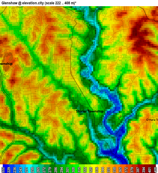 Glenshaw elevation map