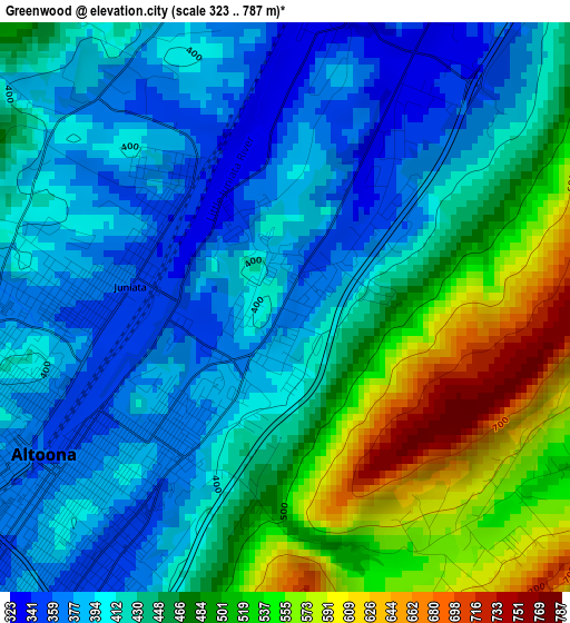 Greenwood elevation map