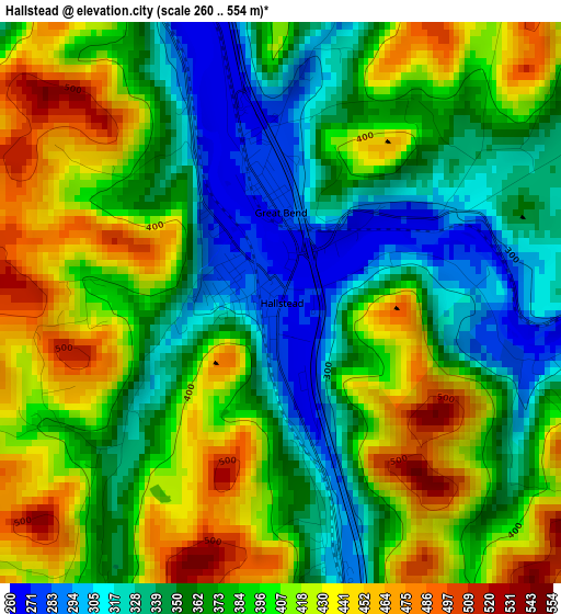 Hallstead elevation map