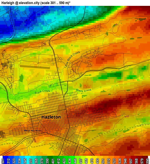 Harleigh elevation map