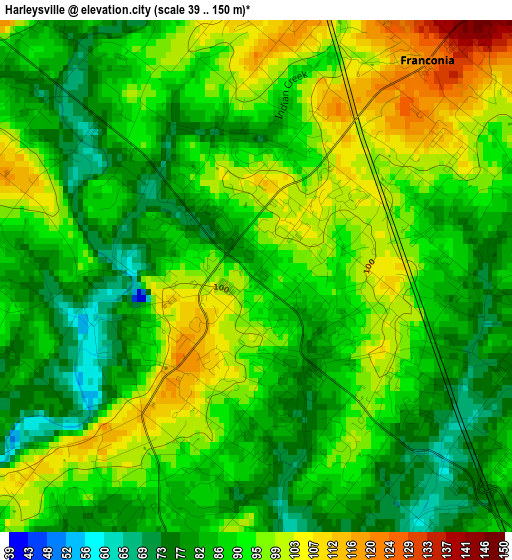 Harleysville elevation map