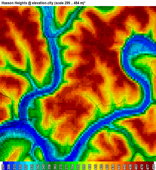 Hasson Heights elevation map