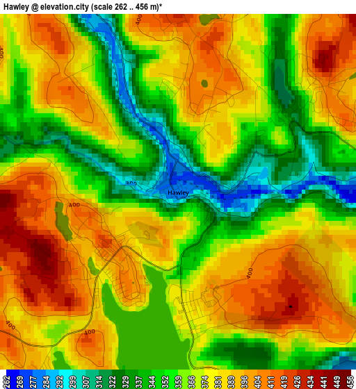 Hawley elevation map