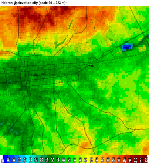 Hebron elevation map