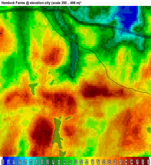 Hemlock Farms elevation map