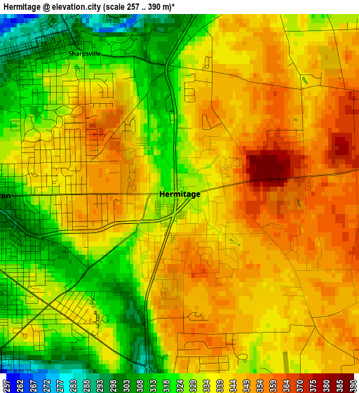 Hermitage elevation map