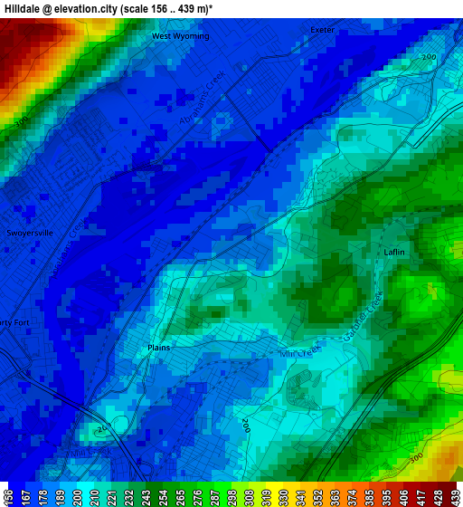 Hilldale elevation map