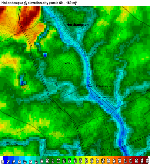 Hokendauqua elevation map