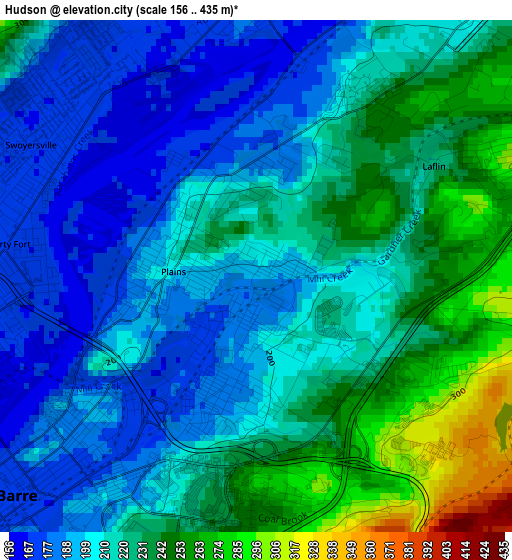 Hudson elevation map