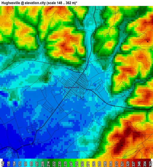 Hughesville elevation map