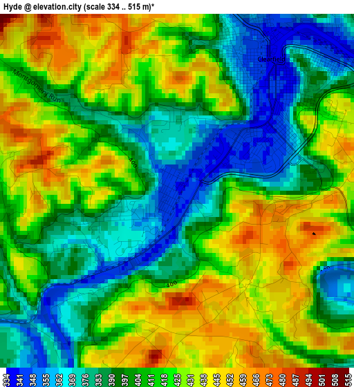 Hyde elevation map