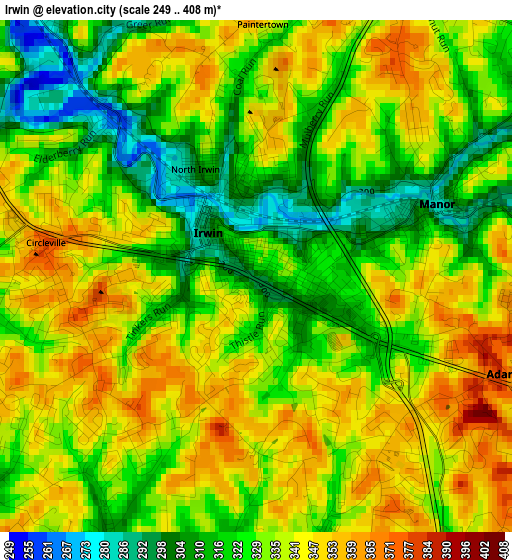 Irwin elevation map