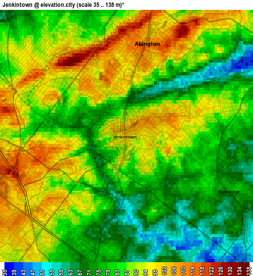 Jenkintown elevation map